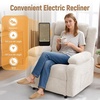Korser Power Recliner Chair for Adults, Oversized Electric Recliner with Thickened Cushions, Chenille Fabric Reclining Chair for Living Room, Bedroom, Grey(White)