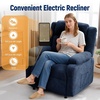 Korser Power Recliner Chair for Adults, Oversized Electric Recliner with Thickened Cushions, Chenille Fabric Reclining Chair for Living Room, Bedroom, Grey(Seablue)