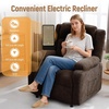 Korser Power Recliner Chair for Adults, Oversized Electric Recliner with Thickened Cushions, Chenille Fabric Reclining Chair for Living Room, Bedroom, Grey(Darkbrown)