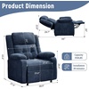 Korser Power Recliner Chair for Adults, Oversized Electric Recliner with Thickened Cushions, Chenille Fabric Reclining Chair for Living Room, Bedroom, Grey(Seablue)
