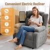 Korser Power Recliner Chair for Adults, Oversized Electric Recliner with Thickened Cushions, Chenille Fabric Reclining Chair for Living Room, Bedroom, Grey(Lightgray)