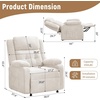 Korser Power Recliner Chair for Adults, Oversized Electric Recliner with Thickened Cushions, Chenille Fabric Reclining Chair for Living Room, Bedroom, Grey(White)