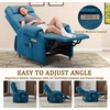 Korser Power Recliner Chair for Adults, Recliner for Small Spaces with Rollers, Electric Chair with Massage and Heat, USB and Type-C Charge Port, Fabric Recliner Chair for Living Room, Bedroom(Blue)