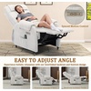 Korser Power Recliner Chair for Adults, Recliner for Small Spaces with Rollers, Electric Chair with Massage and Heat, USB and Type-C Charge Port, Fabric Recliner Chair for Living Room, Bedroom(Beige)