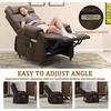 Korser Power Recliner Chair for Adults, Recliner for Small Spaces with Rollers, Electric Chair with Massage and Heat, USB and Type-C Charge Port, Fabric Recliner Chair for Living Room, Bedroom(Brown)