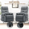 Korser Power Recliner Chair for Adults, Recliner for Small Spaces with Rollers, Electric Chair with Massage and Heat, USB and Type-C Charge Port, Fabric Recliner Chair for Living Room, Bedroom(Charcial Grey)
