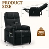 Korser Power Recliner Chair for Adults, Recliner for Small Spaces with Rollers, Electric Chair with Massage and Heat, USB and Type-C Charge Port, Fabric Recliner Chair for Living Room, Bedroom(Black)