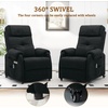 Korser Power Recliner Chair for Adults, Recliner for Small Spaces with Rollers, Electric Chair with Massage and Heat, USB and Type-C Charge Port, Fabric Recliner Chair for Living Room, Bedroom(Black)