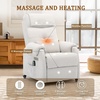 Korser Power Recliner Chair for Adults, Recliner for Small Spaces with Rollers, Electric Chair with Massage and Heat, USB and Type-C Charge Port, Fabric Recliner Chair for Living Room, Bedroom(Beige)