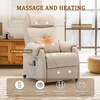 Korser Power Recliner Chair for Adults, Recliner for Small Spaces with Rollers, Electric Chair with Massage and Heat, USB and Type-C Charge Port, Fabric Recliner Chair for Living Room, Bedroom(Khaki)