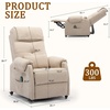 Korser Power Recliner Chair for Adults, Recliner for Small Spaces with Rollers, Electric Chair with Massage and Heat, USB and Type-C Charge Port, Fabric Recliner Chair for Living Room, Bedroom(Khaki)