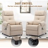 Korser Power Recliner Chair for Adults, Recliner for Small Spaces with Rollers, Electric Chair with Massage and Heat, USB and Type-C Charge Port, Fabric Recliner Chair for Living Room, Bedroom(Khaki)
