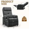 Korser Power Recliner Chair for Adults, Recliner for Small Spaces with Rollers, Electric Chair with Massage and Heat, USB and Type-C Charge Port, Fabric Recliner Chair for Living Room, Bedroom(Dark Grey)