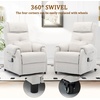 Korser Power Recliner Chair for Adults, Recliner for Small Spaces with Rollers, Electric Chair with Massage and Heat, USB and Type-C Charge Port, Fabric Recliner Chair for Living Room, Bedroom(Beige)