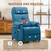Korser Power Recliner Chair for Adults, Recliner for Small Spaces with Rollers, Electric Chair with Massage and Heat, USB and Type-C Charge Port, Fabric Recliner Chair for Living Room, Bedroom(Blue)