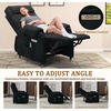 Korser Power Recliner Chair for Adults, Recliner for Small Spaces with Rollers, Electric Chair with Massage and Heat, USB and Type-C Charge Port, Fabric Recliner Chair for Living Room, Bedroom(Black)