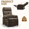 Korser Power Recliner Chair for Adults, Recliner for Small Spaces with Rollers, Electric Chair with Massage and Heat, USB and Type-C Charge Port, Fabric Recliner Chair for Living Room, Bedroom(Brown)