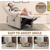 Korser Power Recliner Chair for Adults, Recliner for Small Spaces with Rollers, Electric Chair with Massage and Heat, USB and Type-C Charge Port, Fabric Recliner Chair for Living Room, Bedroom(Khaki)