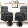 Korser Power Recliner Chair for Adults, Recliner for Small Spaces with Rollers, Electric Chair with Massage and Heat, USB and Type-C Charge Port, Fabric Recliner Chair for Living Room, Bedroom(Dark Grey)