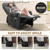 Korser Power Recliner Chair for Adults, Recliner for Small Spaces with Rollers, Electric Chair with Massage and Heat, USB and Type-C Charge Port, Fabric Recliner Chair for Living Room, Bedroom(Dark Grey)