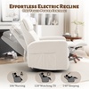 Korser Power Recliner Chair for Adults, Swivel Rocker Recliner with USB Ports, Nursery Rocking Chairs with Side Pockets, Electric Recliner Nursery Glider for Living Room & Nursery, Linen Fabric, Beige(Ivory)