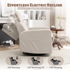 Korser Power Recliner Chair for Adults, Swivel Rocker Recliner with USB Ports, Nursery Rocking Chairs with Side Pockets, Electric Recliner Nursery Glider for Living Room & Nursery, Linen Fabric, Beige(Beige)