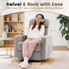 Korser Power Recliner Chair for Adults, Swivel Rocker Recliner with USB Ports, Nursery Rocking Chairs with Side Pockets, Electric Recliner Nursery Glider for Living Room & Nursery, Linen Fabric, Beige(Khaki)