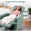 Korser Power Recliner Chair for Adults, Swivel Rocker Recliner with USB Ports, Nursery Rocking Chairs with Side Pockets, Electric Recliner Nursery Glider for Living Room & Nursery, Linen Fabric, Beige(Teal)