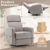Korser Power Recliner Chair for Adults, Swivel Rocker Recliner with USB Ports, Nursery Rocking Chairs with Side Pockets, Electric Recliner Nursery Glider for Living Room & Nursery, Linen Fabric, Beige(Khaki)