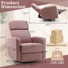 Korser Power Recliner Chair for Adults, Swivel Rocker Recliner with USB Ports, Nursery Rocking Chairs with Side Pockets, Electric Recliner Nursery Glider for Living Room & Nursery, Linen Fabric, Beige(Deep Pink)