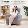 Korser Power Recliner Chair for Adults, Swivel Rocker Recliner with USB Ports, Nursery Rocking Chairs with Side Pockets, Electric Recliner Nursery Glider for Living Room & Nursery, Linen Fabric, Beige(Purple Grey)