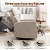 Korser Power Recliner Chair for Adults, Swivel Rocker Recliner with USB Ports, Nursery Rocking Chairs with Side Pockets, Electric Recliner Nursery Glider for Living Room & Nursery, Linen Fabric, Beige(Khaki)