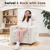 Korser Power Recliner Chair for Adults, Swivel Rocker Recliner with USB Ports, Nursery Rocking Chairs with Side Pockets, Electric Recliner Nursery Glider for Living Room & Nursery, Linen Fabric, Beige(Ivory)
