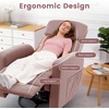 Korser Power Recliner Chair for Adults, Swivel Rocker Recliner with USB Ports, Nursery Rocking Chairs with Side Pockets, Electric Recliner Nursery Glider for Living Room & Nursery, Linen Fabric, Beige(Deep Pink)