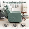 Korser Power Recliner Chair for Adults, Swivel Rocker Recliner with USB Ports, Nursery Rocking Chairs with Side Pockets, Electric Recliner Nursery Glider for Living Room & Nursery, Linen Fabric, Beige(Teal)