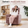Korser Power Recliner Chair for Adults, Swivel Rocker Recliner with USB Ports, Nursery Rocking Chairs with Side Pockets, Electric Recliner Nursery Glider for Living Room & Nursery, Linen Fabric, Beige(Deep Pink)