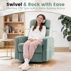 Korser Power Recliner Chair for Adults, Swivel Rocker Recliner with USB Ports, Nursery Rocking Chairs with Side Pockets, Electric Recliner Nursery Glider for Living Room & Nursery, Linen Fabric, Beige(Teal)