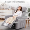 Korser Power Recliner Chair for Adults, Swivel Rocker Recliner with USB Ports, Nursery Rocking Chairs with Side Pockets, Electric Recliner Nursery Glider for Living Room & Nursery, Linen Fabric, Beige(Purple Grey)