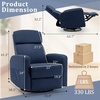 Korser Power Recliner Chair for Adults, Swivel Rocker Recliner with USB Ports, Nursery Rocking Chairs with Side Pockets, Electric Recliner Nursery Glider for Living Room & Nursery, Linen Fabric, Beige(Blue)