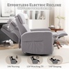 Korser Power Recliner Chair for Adults, Swivel Rocker Recliner with USB Ports, Nursery Rocking Chairs with Side Pockets, Electric Recliner Nursery Glider for Living Room & Nursery, Linen Fabric, Beige(Purple Grey)