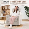 Korser Power Recliner Chair for Adults, Swivel Rocker Recliner with USB Ports, Nursery Rocking Chairs with Side Pockets, Electric Recliner Nursery Glider for Living Room & Nursery, Linen Fabric, Beige(Beige)