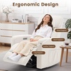 Korser Power Recliner Chair for Adults, Swivel Rocker Recliner with USB Ports, Nursery Rocking Chairs with Side Pockets, Electric Recliner Nursery Glider for Living Room & Nursery, Linen Fabric, Beige(Ivory)