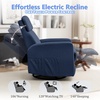 Korser Power Recliner Chair for Adults, Swivel Rocker Recliner with USB Ports, Nursery Rocking Chairs with Side Pockets, Electric Recliner Nursery Glider for Living Room & Nursery, Linen Fabric, Beige(Blue)