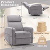Korser Power Recliner Chair for Adults, Swivel Rocker Recliner with USB Ports, Nursery Rocking Chairs with Side Pockets, Electric Recliner Nursery Glider for Living Room & Nursery, Linen Fabric, Beige(Purple Grey)