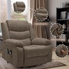 Korser Power Recliner Chair with Massage and Heating, Power Lift Recliner Chair for Elderly and Adults, Electric Recliner with Remote Control and Cup Holders for Living Room, Linen Fabric, Brown(Brown)