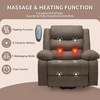 Korser Power Recliner Chair with Massage and Heating, Power Lift Recliner Chair for Elderly and Adults, Electric Recliner with Remote Control and Cup Holders for Living Room, Linen Fabric, Brown(Brown)