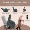 Korser Power Recliner Chair with Massage and Heating, Power Lift Recliner Chair for Elderly and Adults, Electric Recliner with Remote Control and Cup Holders for Living Room, Linen Fabric, Brown(Leaden Grey)