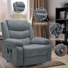 Korser Power Recliner Chair with Massage and Heating, Power Lift Recliner Chair for Elderly and Adults, Electric Recliner with Remote Control and Cup Holders for Living Room, Linen Fabric, Brown(Leaden Grey)
