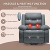 Korser Power Recliner Chair with Massage and Heating, Power Lift Recliner Chair for Elderly and Adults, Electric Recliner with Remote Control and Cup Holders for Living Room, Linen Fabric, Brown(Leaden Grey)