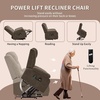 Korser Power Recliner Chair with Massage and Heating, Power Lift Recliner Chair for Elderly and Adults, Electric Recliner with Remote Control and Cup Holders for Living Room, Linen Fabric, Brown(Brown)